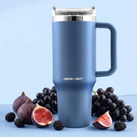 Termos próżniowy kubek z zestawem słomek 1180 ml Berdsen granatowy