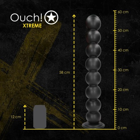 Balls of Lust model Anal Plug 55 cm czarny - system kulkowy, przyssawka