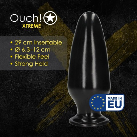 Mega X Plug anatomiczny 29 cm czarny z przyssawką