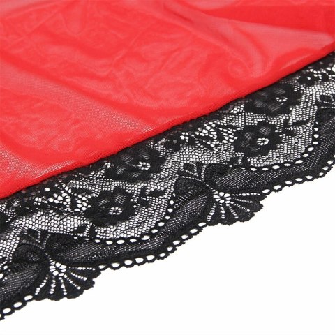 Subblime Babydoll L/XL Czerwony z Koronką Transparentny Komplet