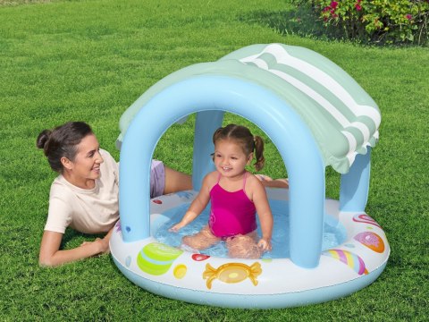 Basenik z daszkiem i dmuchanym dnem NIEBIESKO-BIAŁY 104cm Bestway BE52638