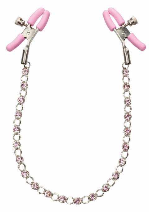 CalExotics Crystal Chain Nipple Clamps z kryształkami, regulowane