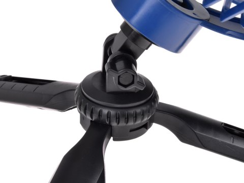 Cichy wiatrak biurkowy wentylator bezprzewodowy usb 3 x nawiew niebieski ZA5609 NI