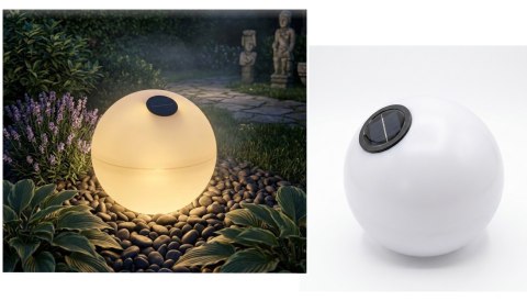 Lampa solarna kula ogrodowa led plastikowa 28 cm SLG-KUL28