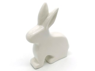 Królik ceramiczny biały płaski