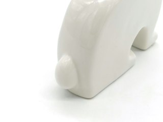 Królik ceramiczny biały płaski