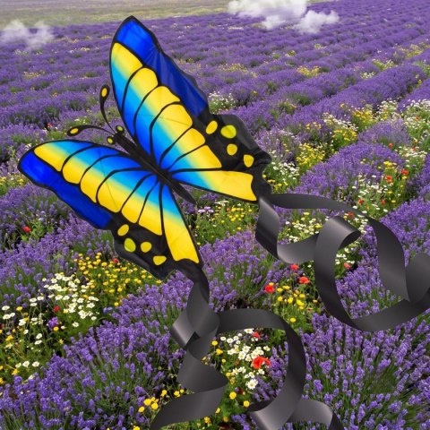 LATAWIEC MOTYL 88x78CM NIEBIESKO ŻÓŁTY ENERO TOYS