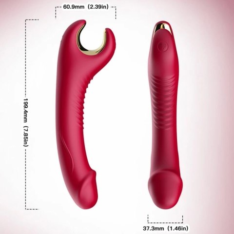 ARMONY Prince Dildo Rotator Czerwony - Wibrator z Funkcją Rotacji USB