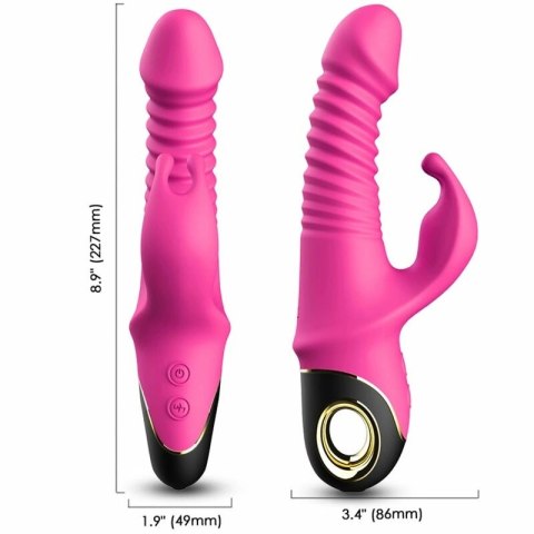 ARMONY ZING Dildo Krolik Fuksja - Wibrator silikonowy 9 trybow, USB