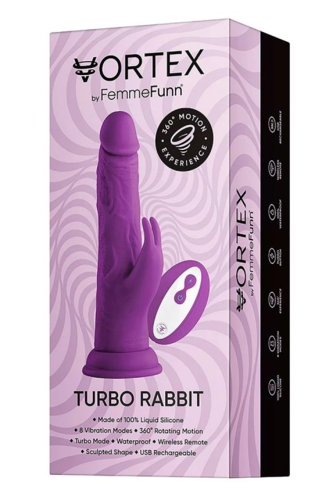 FemmeFunn Wireless Turbo Rabbit Purple - silikonowa maszyna intymna 21 cm