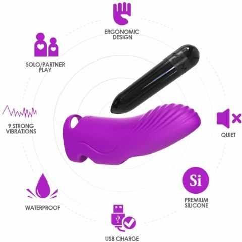 ARMONY Aurora Wibrator Palec Fuksja 9 Trybow Wodoodporny 118mm