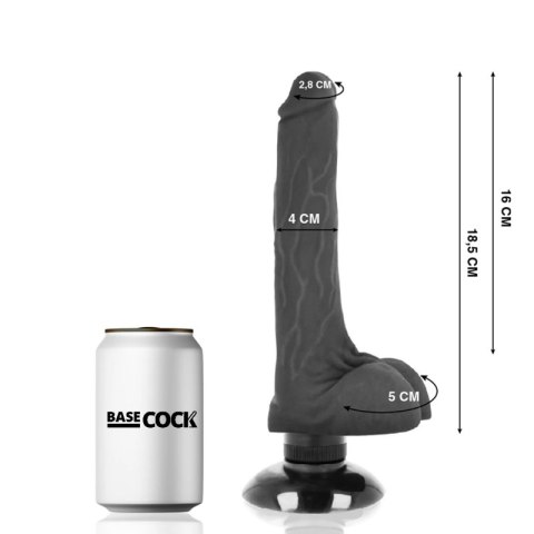 Basecock Wibrator Anatomiczny Czarny 18,5 cm TPE Z Przyssawką