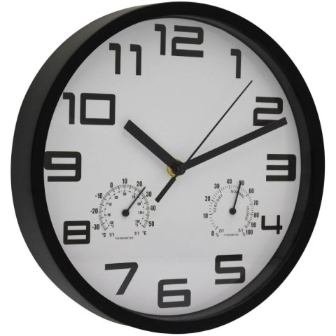 ZEGAR ŚCIENNY 25CM Z TERMOMETREM BIAŁY