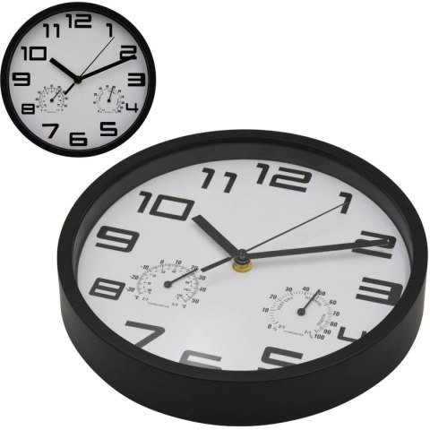 ZEGAR ŚCIENNY 25CM Z TERMOMETREM BIAŁY