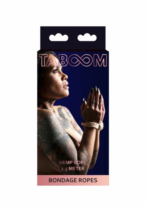TABOOM Hemp Rope 1.5 m 7 mm naturalny sznurek konopny do wiązań