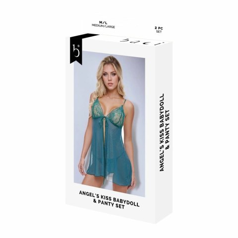 Baci Lingerie Angel's Kiss Babydoll & Panty Set zielony M/L koronka