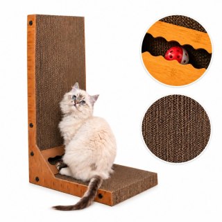 Drapak dla kota tekturowy z zabawką piłką XL 40x26x60cm KOT11
