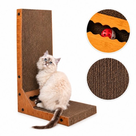 Drapak dla kota tekturowy z zabawką piłką XL 40x26x60cm KOT11