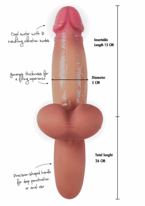 HIDDEN DESIRE Heavy Hitter Liquid Silicone, wibrujący model dwusilnikowy