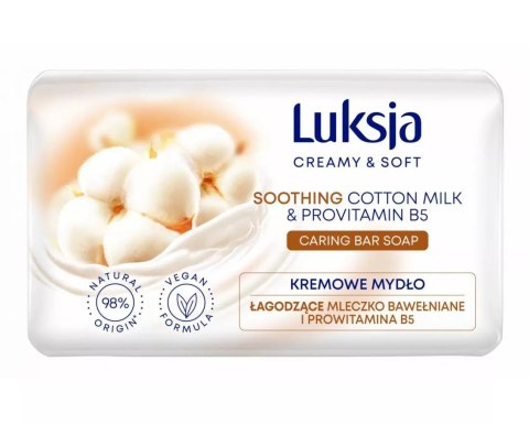 Kremowe mydło w kostce Luksja Cotton Milk & Provitamin B5 - 90 g