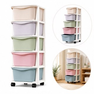 Plastikowy regał na kółkach szafka szuflady szafa 97 x 38 x 37 cm PO10