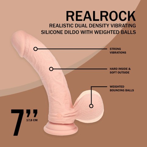 Shots Dual Density Curved Liquid Silicone Vibrator 18 cm Beżowy