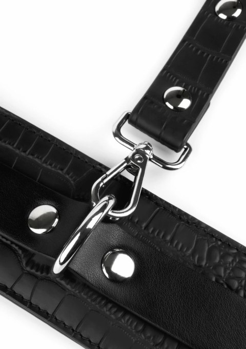 AVANZA FEROS Skorzane Kajdanki na Kostki Croc-Embossed, Regulowane