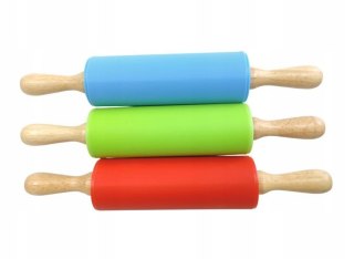 Wałek silikonowy z drewnianą rączką 25 cm
