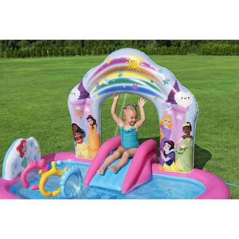 Dmuchany plac zabaw dla dzieci do ogrodu zjeżdżalnia Pricess Disney 221 x 193 x140 cm Bestway 53175