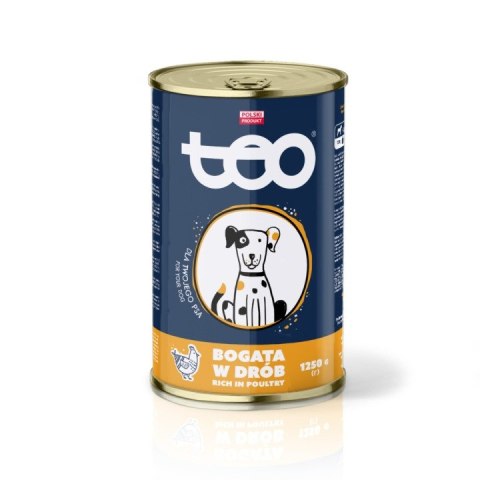Karma mokra dla psa TEO - Bogata w drób 1,25 kg - Maxi Puszka