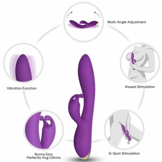 ARMONY Bonnie Krolik Fioletowy - wibrator silikonowy, 9 trybow, wodoodporny