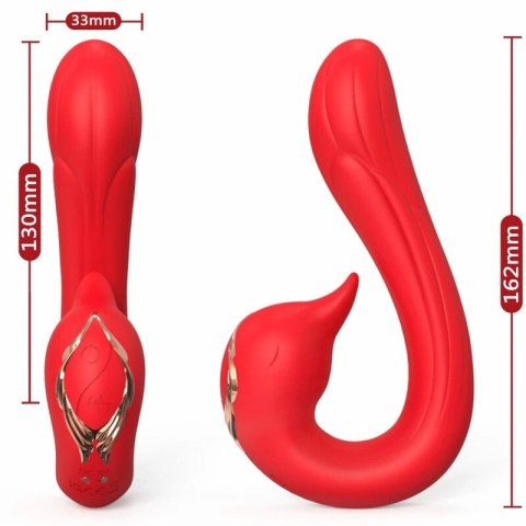 ARMONY Delfin Wielopozycyjny Wibrator z Efektem Ciepła Czerwony 204mm