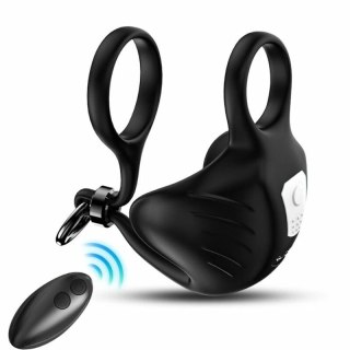 ARMONY Manta Czarny - Pierścień wibrujący z pilotem, wodoodporny