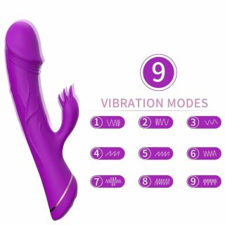 ARMONY Wibrator Krolik Silikonowy Fioletowy 204mm USB wodoodporny