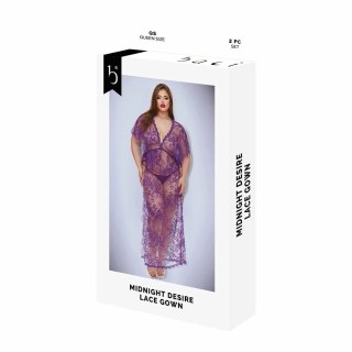 BACI Lingerie Midnight Desire koronkowa suknia maxi fioletowa QS