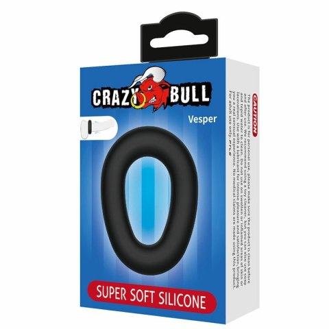 CRAZY BULL VESPER silikonowy pierścień intymny czarny super miękki