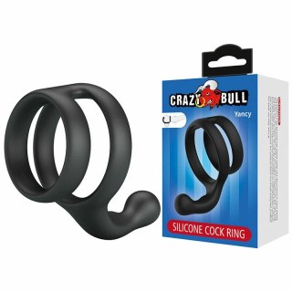 Crazy Bull Yancy podwojny pierścień intymny czarny silikonowy