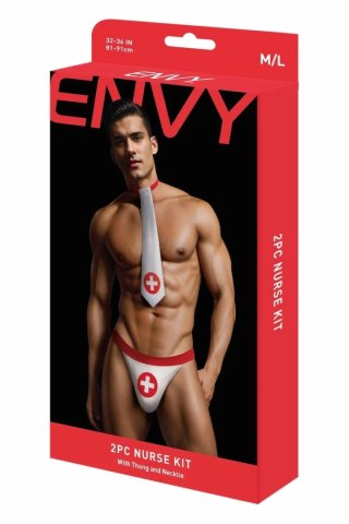 ENVY 2 PCS Nurse Kit M/L - zestaw przebranie pielęgniarza, czerwono-biały