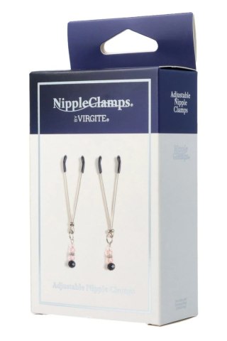 Virgite Nipple Clamps z koralikami - regulowane, stal nierdzewna