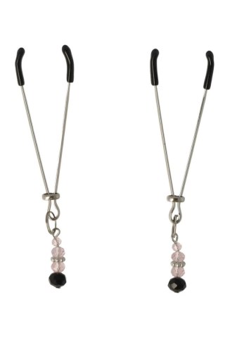 Virgite Nipple Clamps z koralikami - regulowane, stal nierdzewna