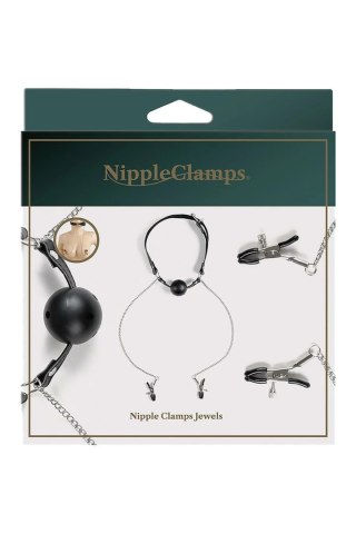 Virgite Nipple Clamps z regulowanym kneblem z otworami do oddychania