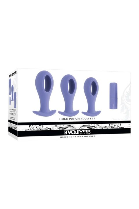 EVOLVED HOLE PUNCH PLUG SET silikonowy zestaw z wibracją 3 rozmiary
