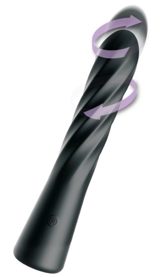 AFE Twist Ecstacy Black - obrotowy masażer spiralny, silikon, 24,1 cm