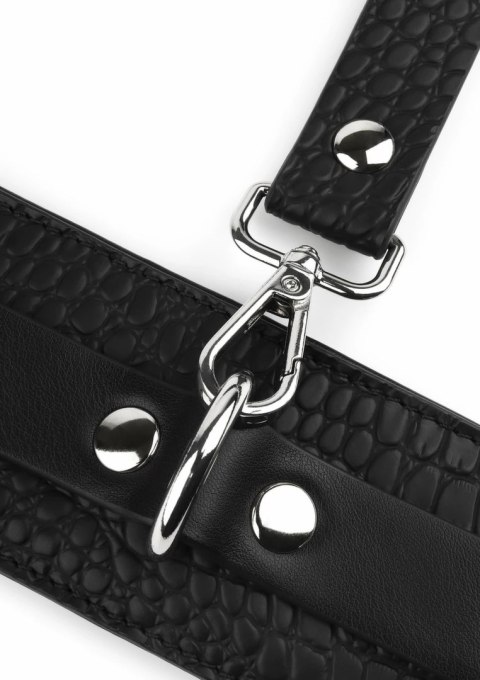 AVANZA FEROS Croc-Embossed - mankiety na nadgarstki z tłoczeniem, czarne