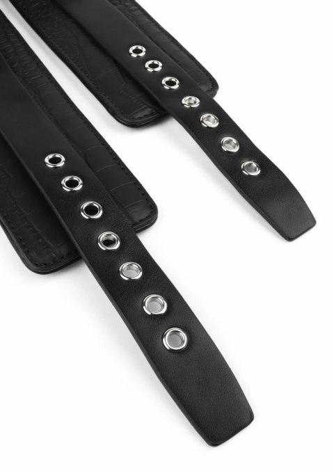 AVANZA FEROS Croc-Embossed - mankiety na nadgarstki z tłoczeniem, czarne