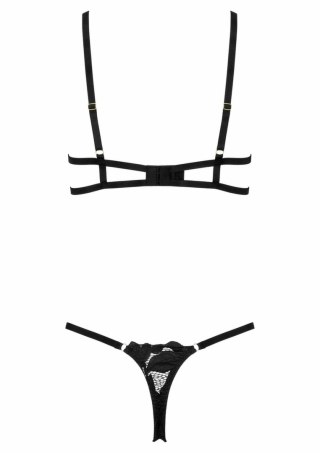 2 Pcs Set TP103 komplet bielizny koronkowej z regulacją, czarny