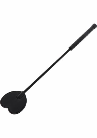 Crop Whip Heart bat PU skora końcowka serce 45 cm czarny