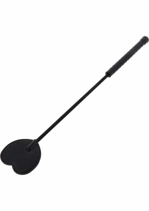 Crop Whip Heart bat PU skora końcowka serce 45 cm czarny