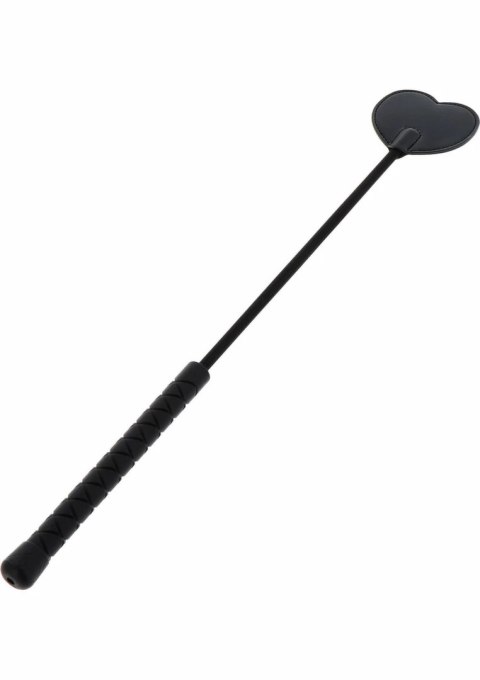 Crop Whip Heart bat PU skora końcowka serce 45 cm czarny
