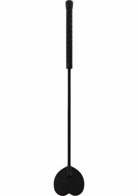 Crop Whip Heart bat PU skora końcowka serce 45 cm czarny
